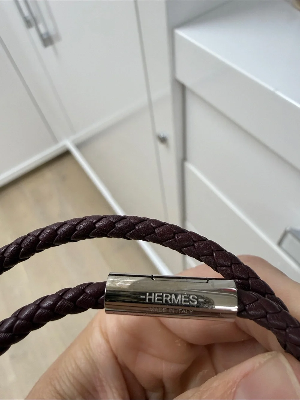 Hermes mens Goliath double tour bracelet